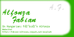 alfonza fabian business card
